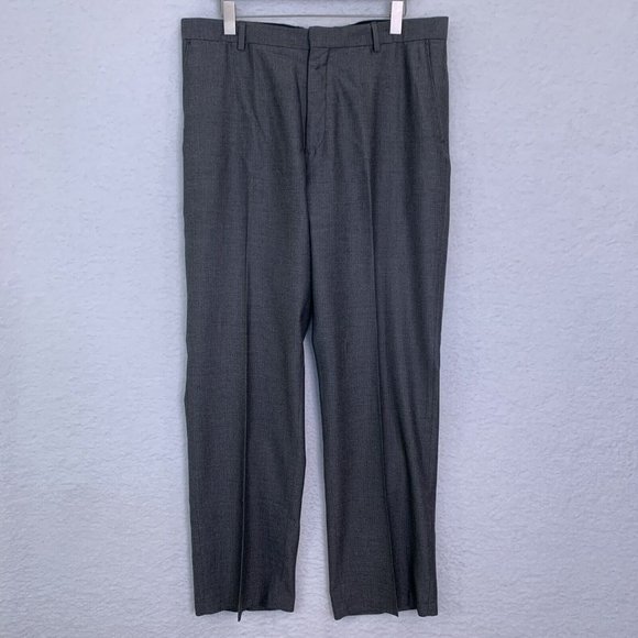 Banana Republic Men's 36x32 Charcoal Herringbone Tailored Fit Dress Slacks - Picture 1 of 9